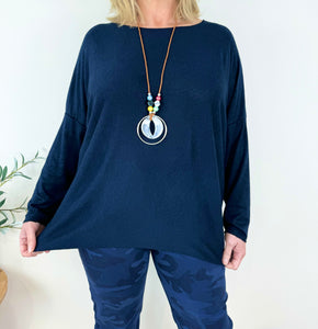 Wool Mix High Low Gigi Necklace Top AW24