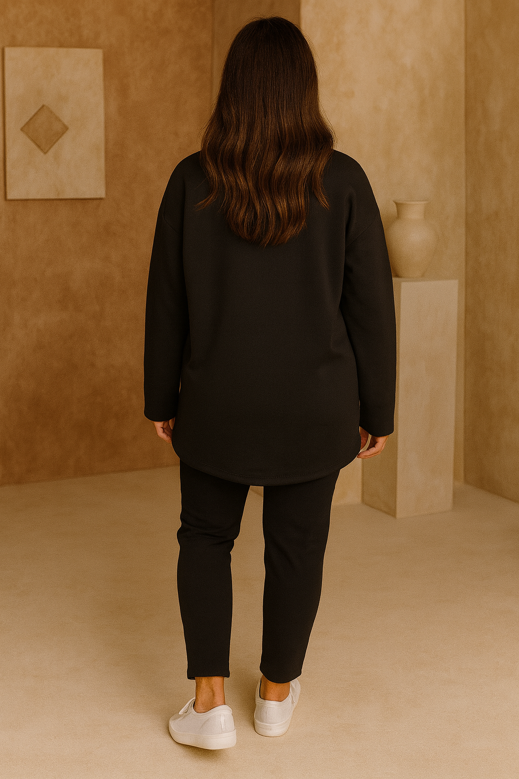 Brooklyn Embossed Light Weight Sweatshirt - Black