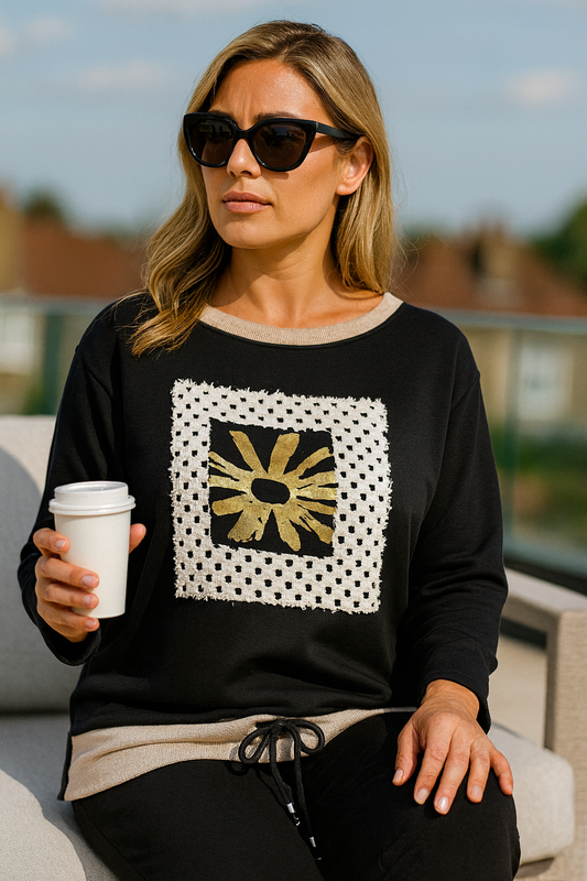 Golden Fleur Aurelia Bloom Top - Black