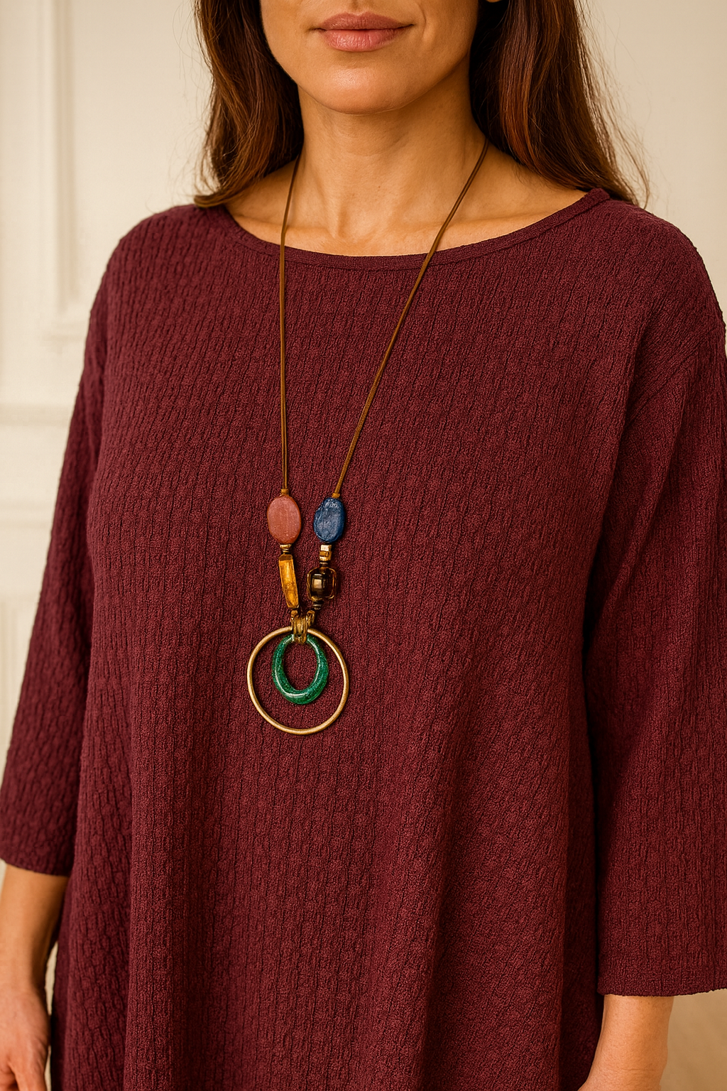 Felicity Necklace Top - Wine