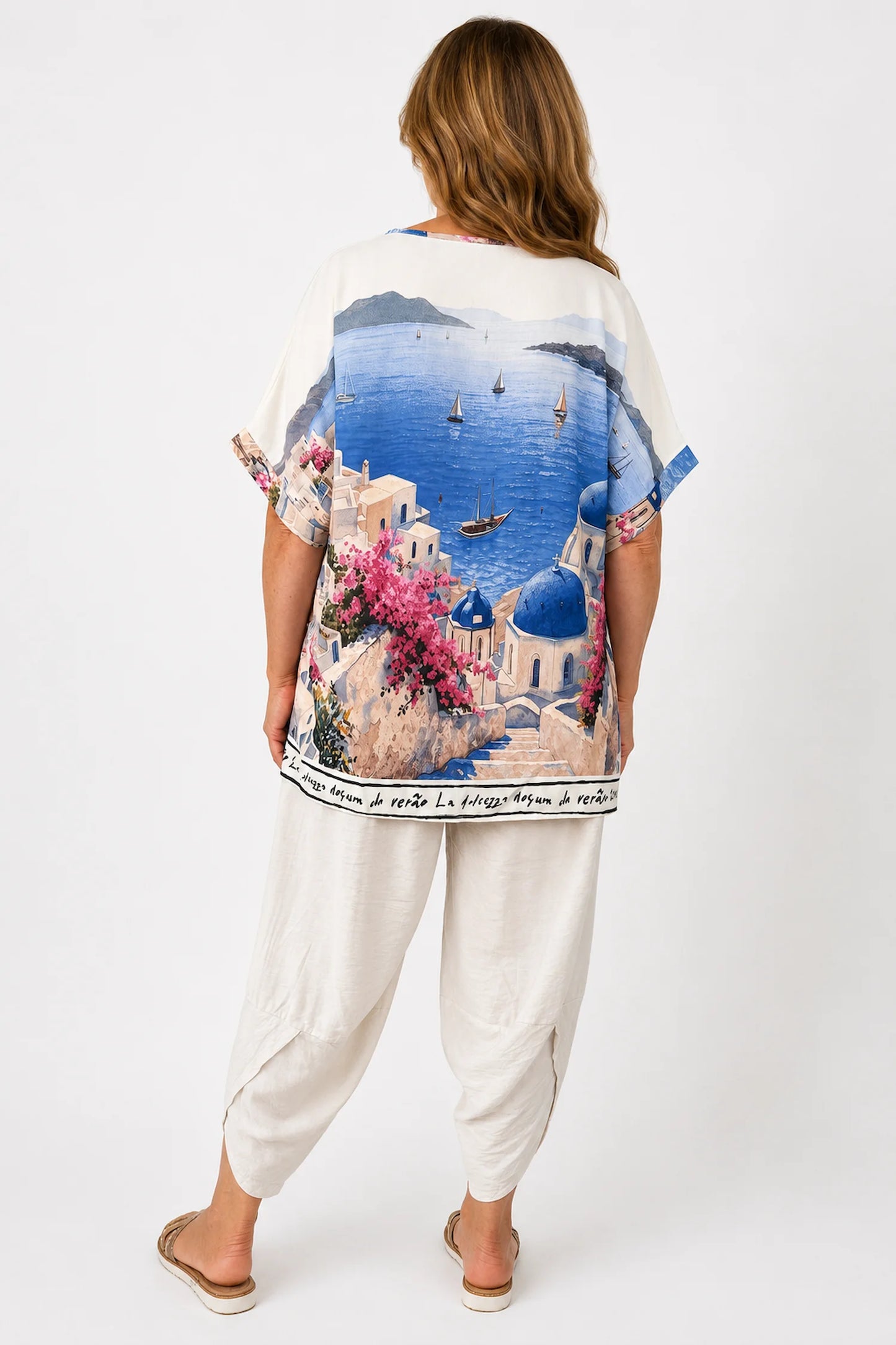 Lightweight Flow Santorini Top - Santorini Blue