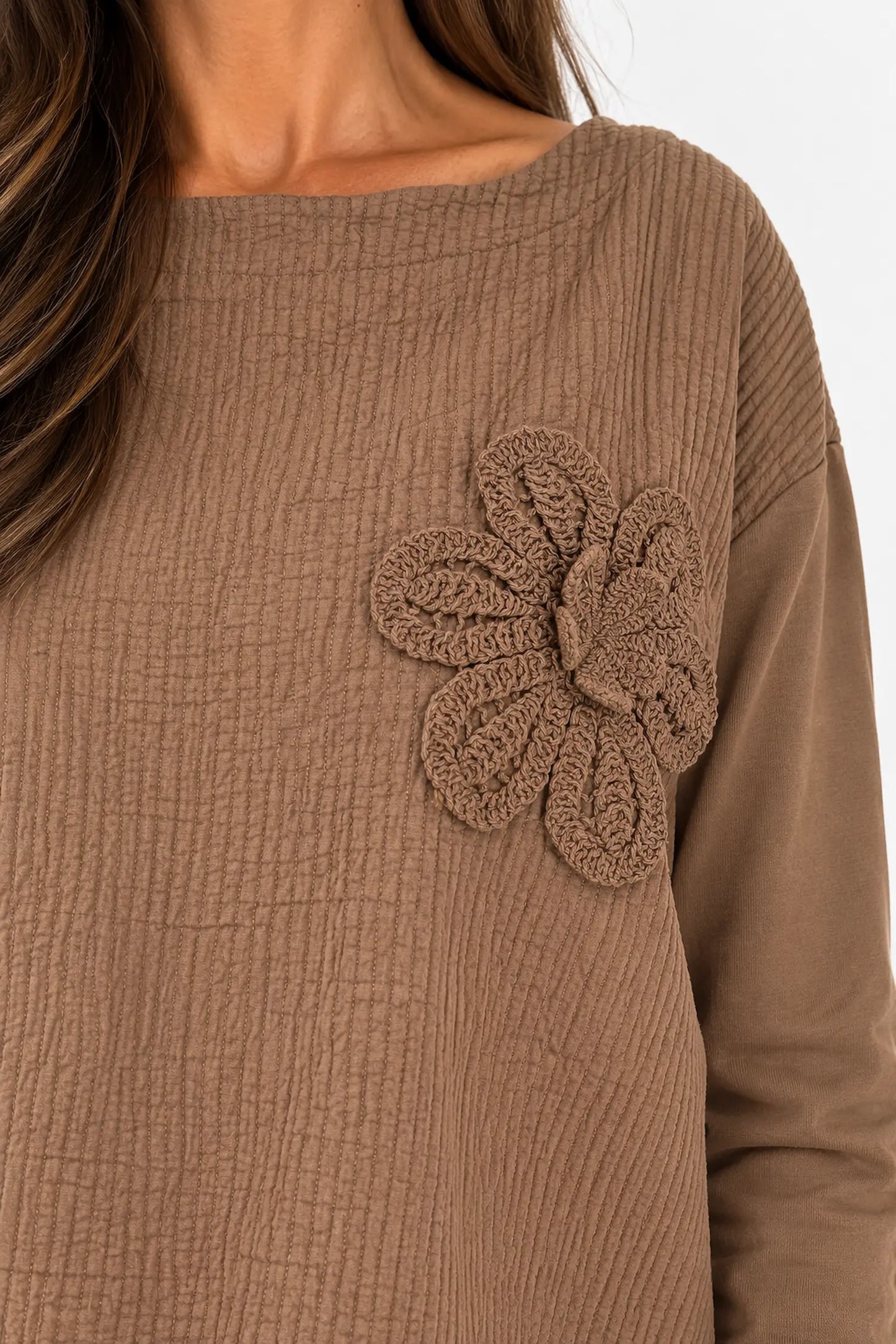 Cotton Embroidered Floral Tied Hem Flerissa Top - Oakwood