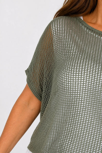 Cotton Two In One Imogen Crochet - Khaki