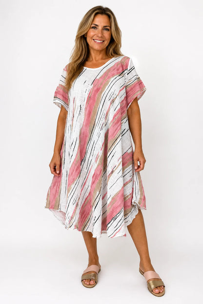 Cotton Helena Dress - Vintage Rose