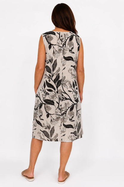 Pure Cotton Double Pocket Sacha Dress - Beige