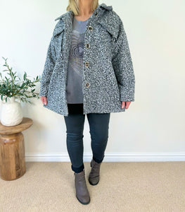 Double Pocket Button Sara Teddy Coat AW24