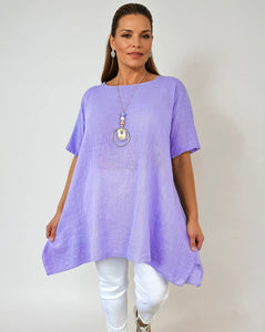 Pure Cotton Cindy Necklace Top - Lilac