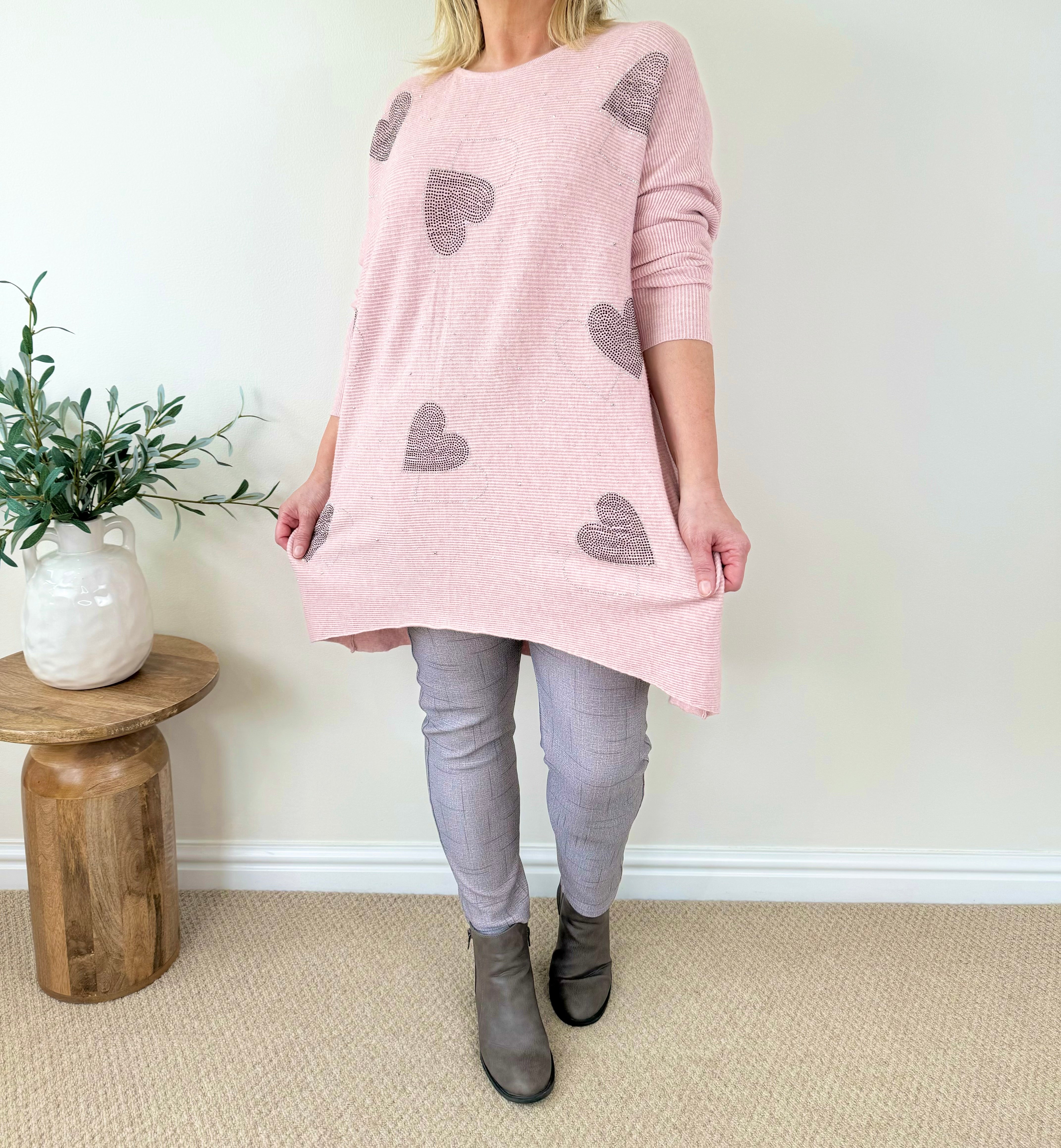 Diamanté Heart Suzi Knit Jumper AW24