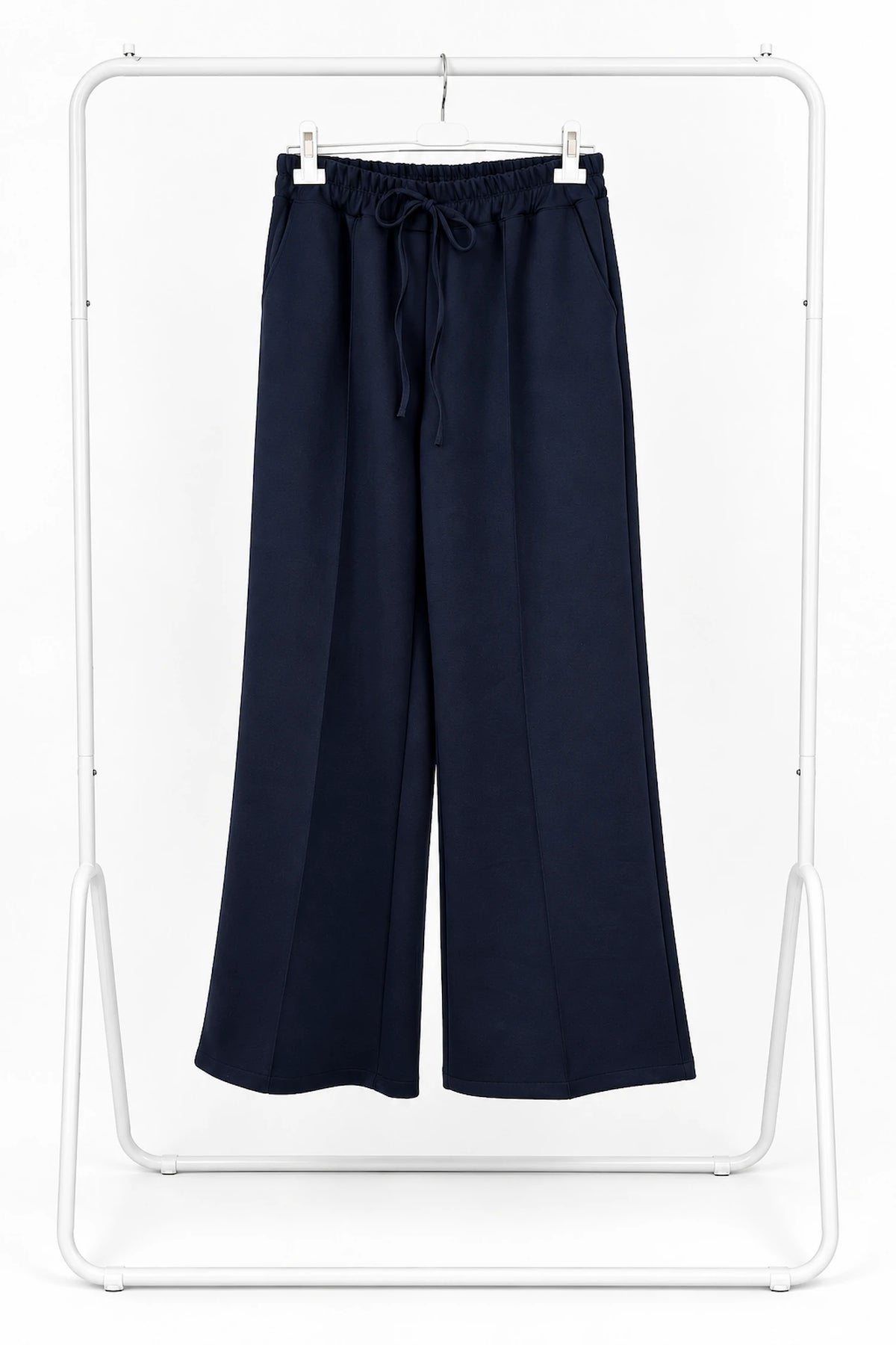 Seam Front Double Pocket Drawstring Waist Francis Everyday Pants - Navy