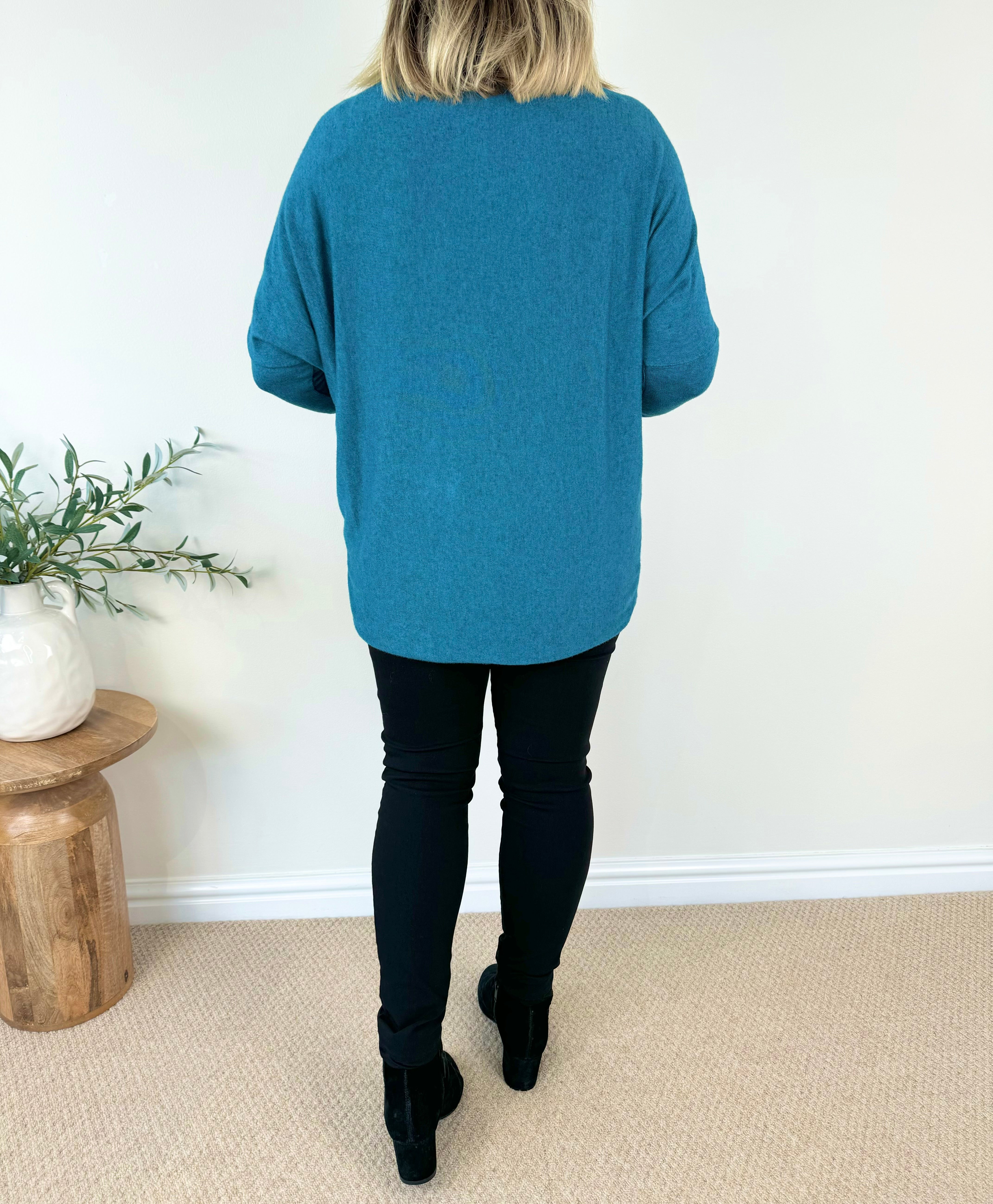 Paris Soft Knit Snow Flake Top AW24 - Teal