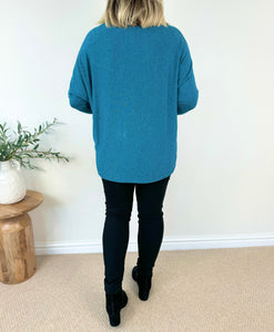 Paris Soft Knit Snow Flake Top AW24 - Teal