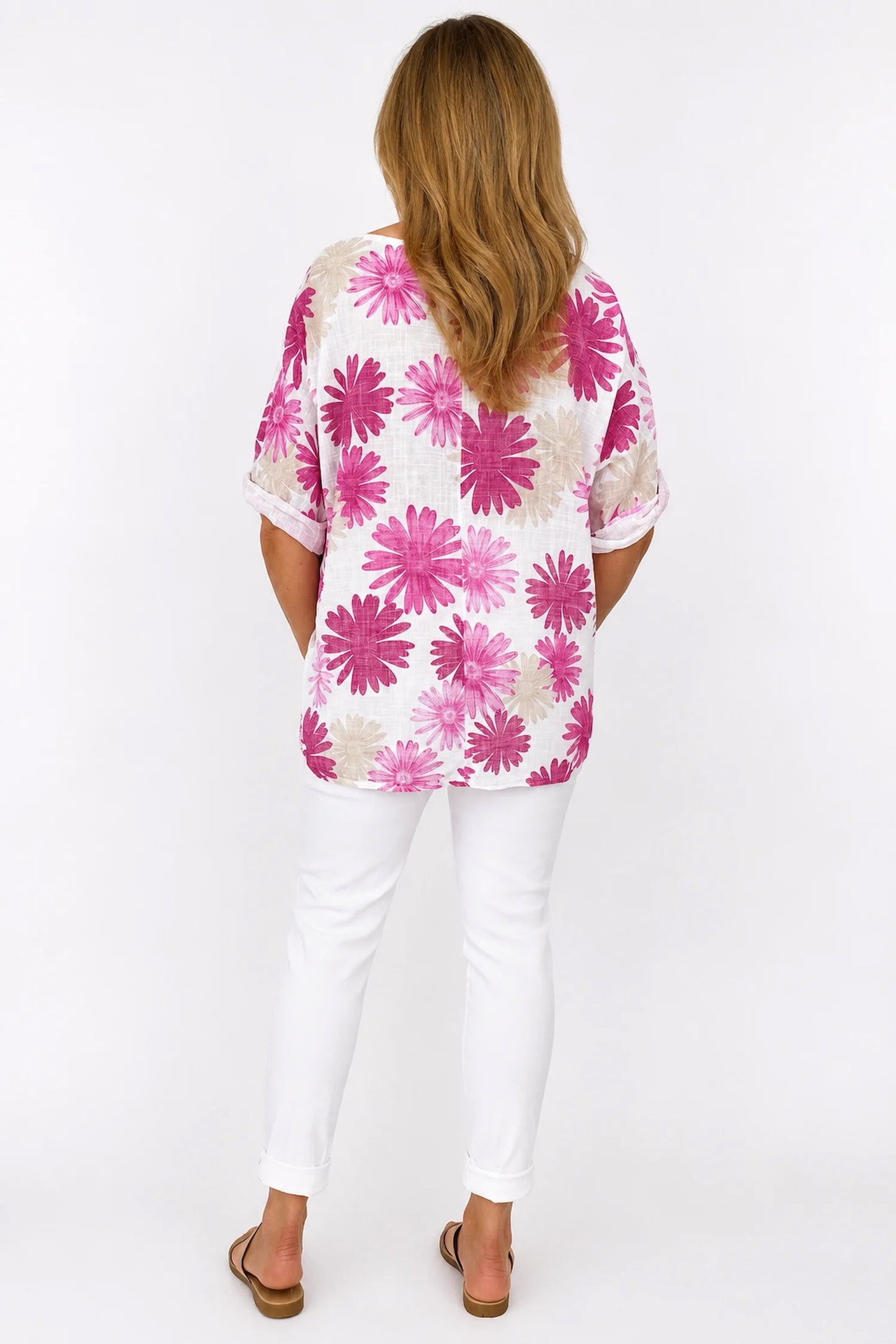 Pure Cotton Missi Floral Top - Cerys Pink