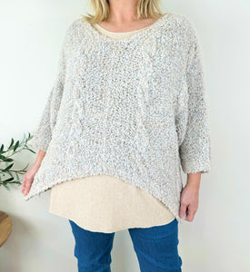 Wool Mix Popcorn Cable Knit Liana Jumper AW24