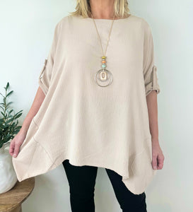 Riviera Button Sleeve Necklace Top SS24