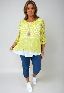 Pure Cotton Mila Crochet - Lime