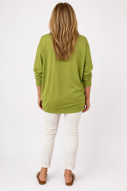 Pure Cotton Embroidered Floral Maxine Top - Lime
