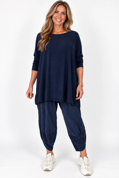 Soft Knit Tuscany Top - Navy