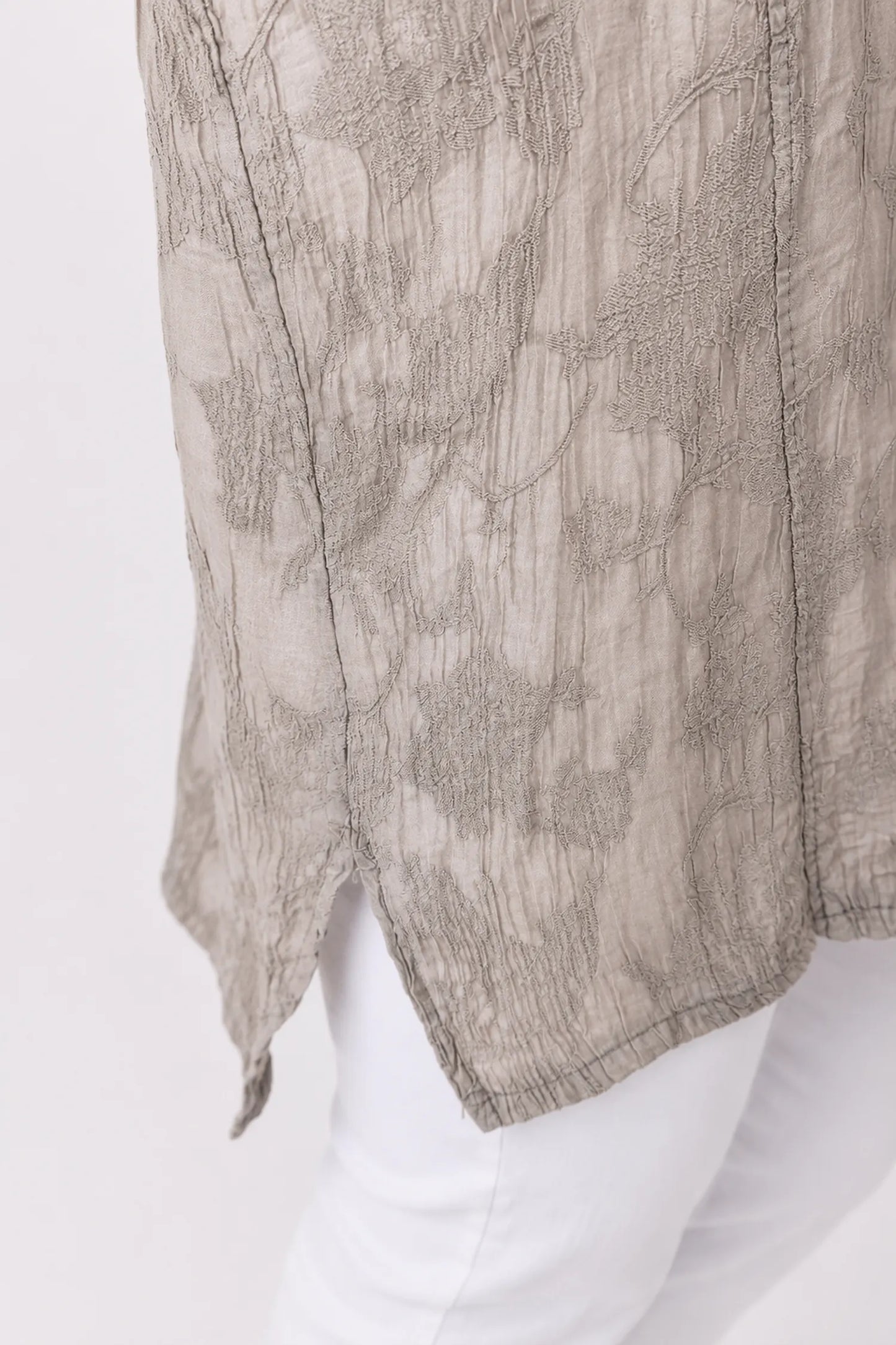Cotton Lightly Textured Lucinda Top - Mocha