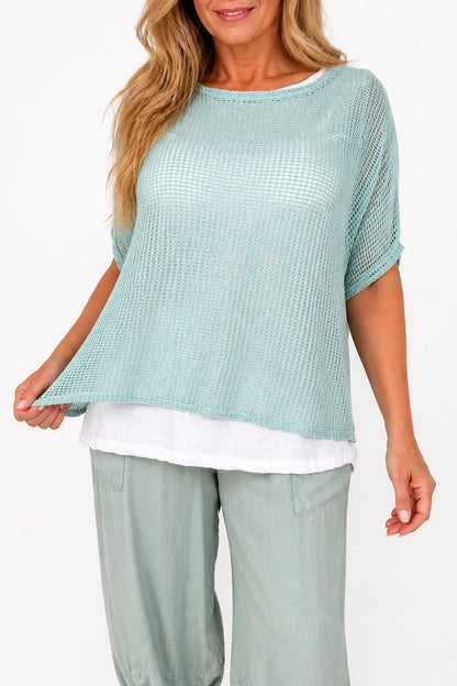 Cotton Two In One Imogen Crochet - Fresh Mint