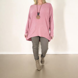 Wool Mix High Low Gigi Necklace Top AW24