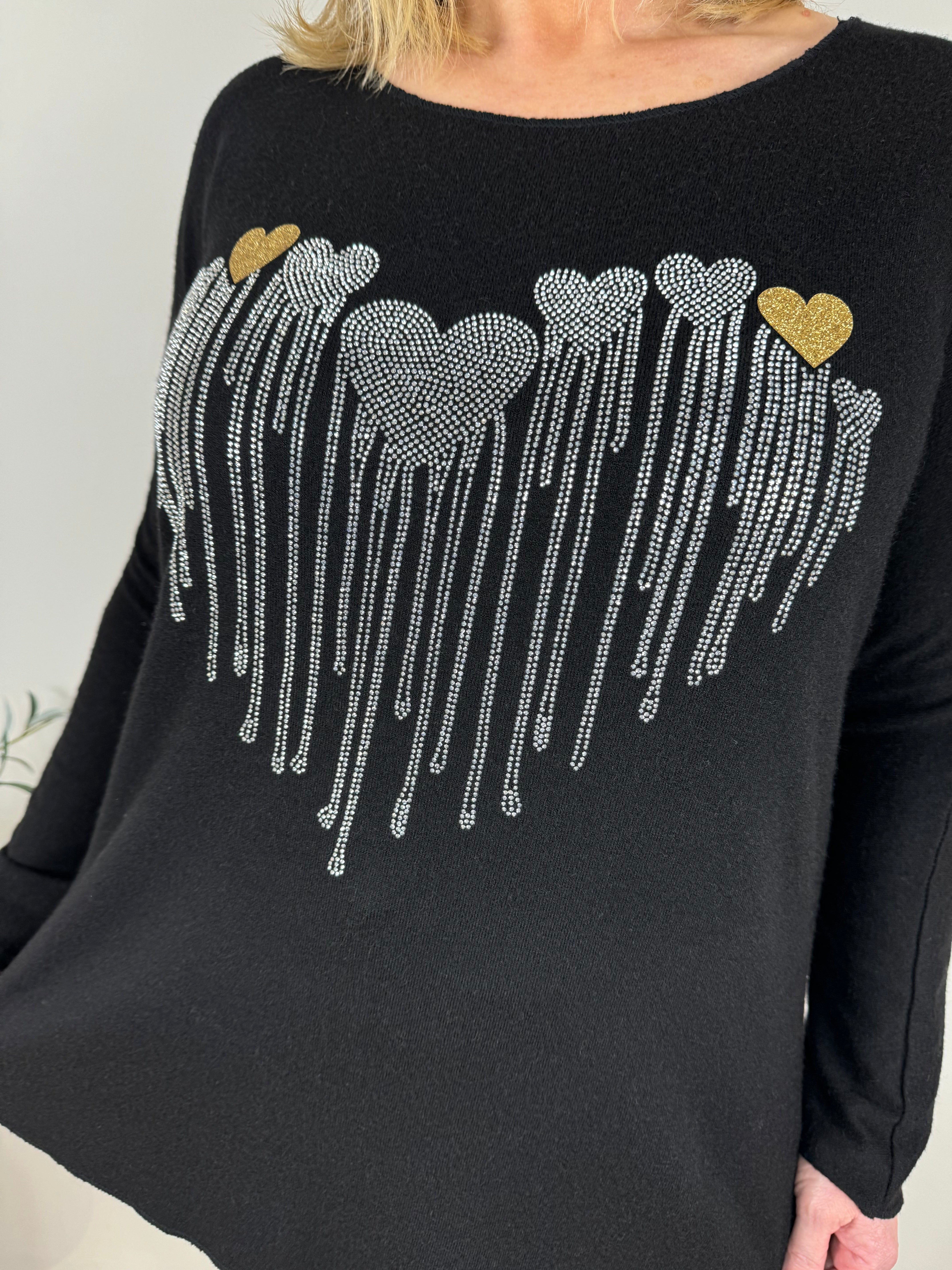 Soft Knit Diamanté Heart Ziara Top AW24