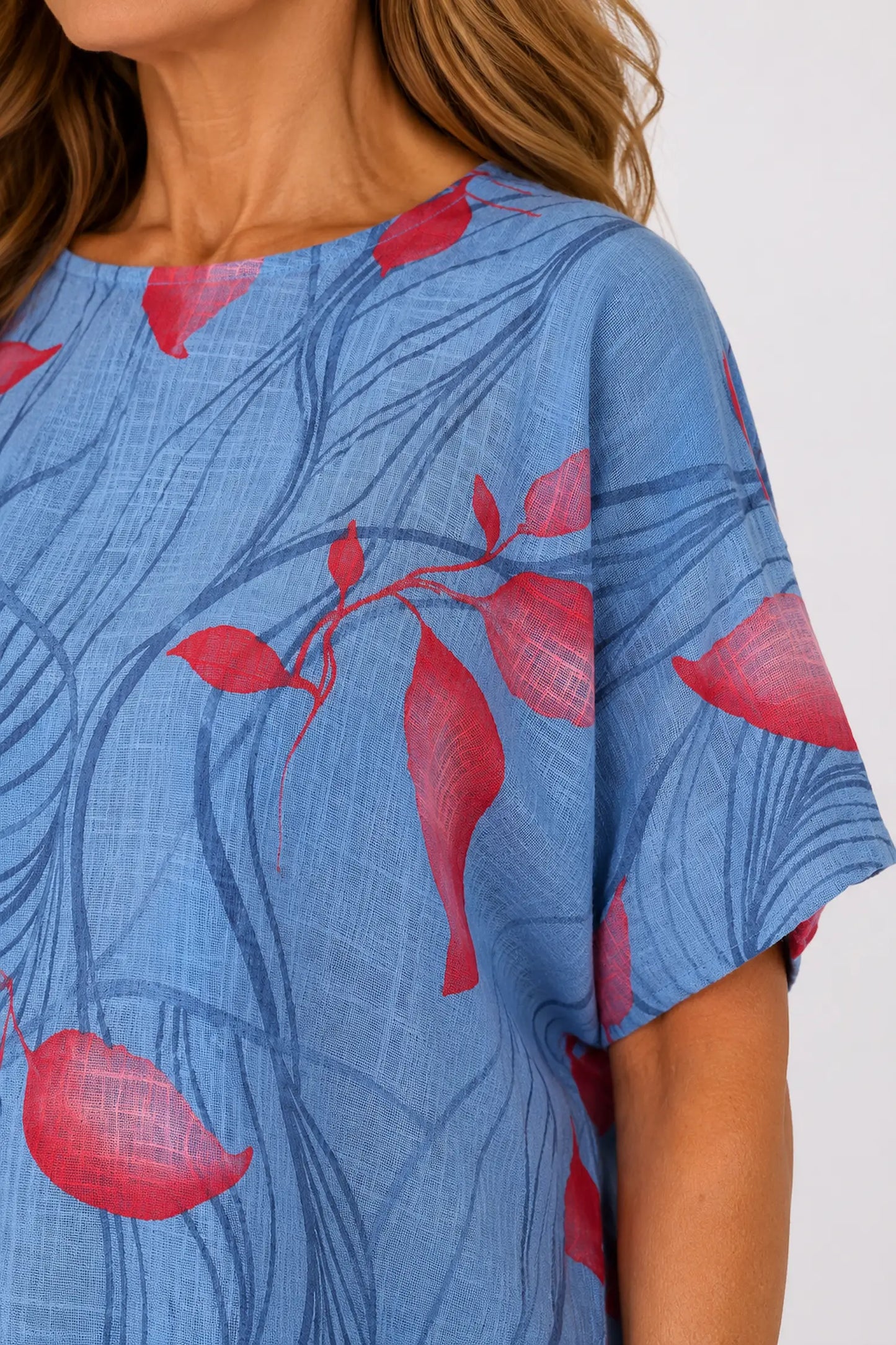 Pure Cotton Darcie Top - Powder Blue
