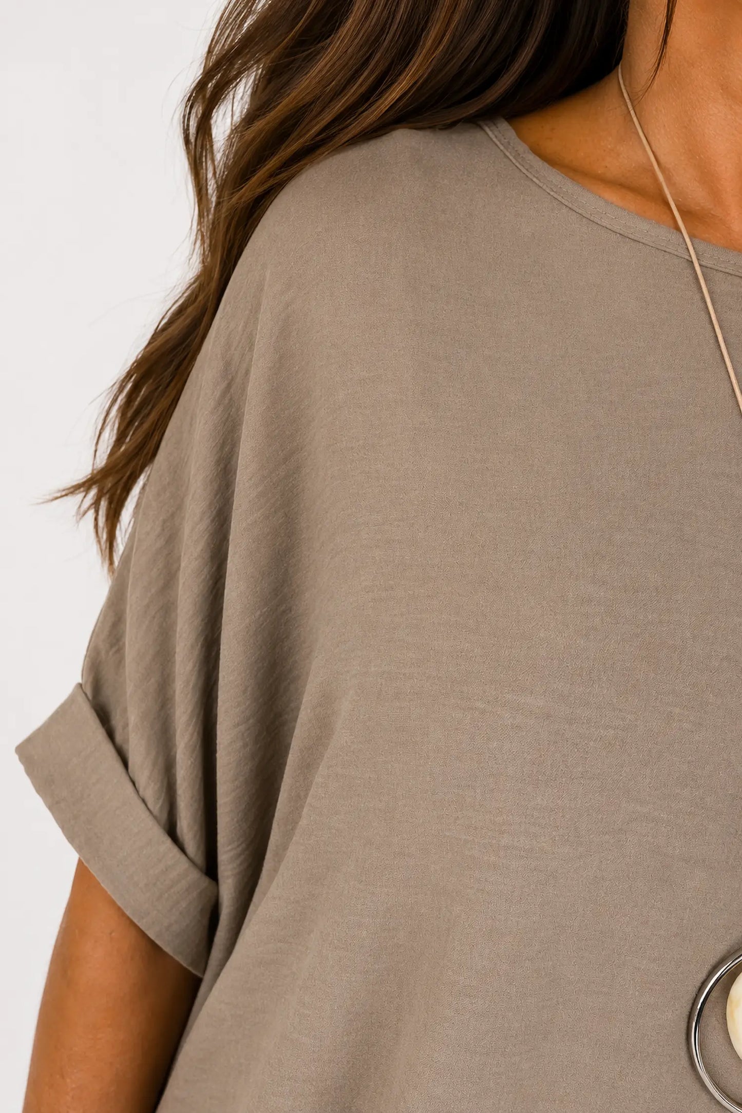 Lightweight Flow Telisa Necklace Top - Mocha