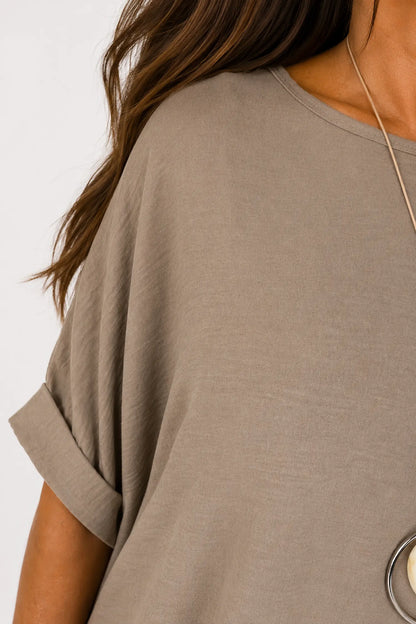 Lightweight Flow Telisa Necklace Top - Mocha