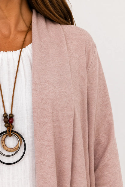 Soft Knit Tropez Cardigan - Fleck Pink