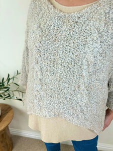 Wool Mix Popcorn Cable Knit Liana Jumper AW24