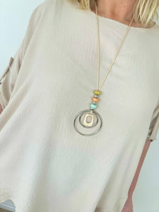 Riviera Button Sleeve Necklace Top SS24