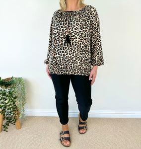 Tied Animal Print Viva Necklace Top SS24