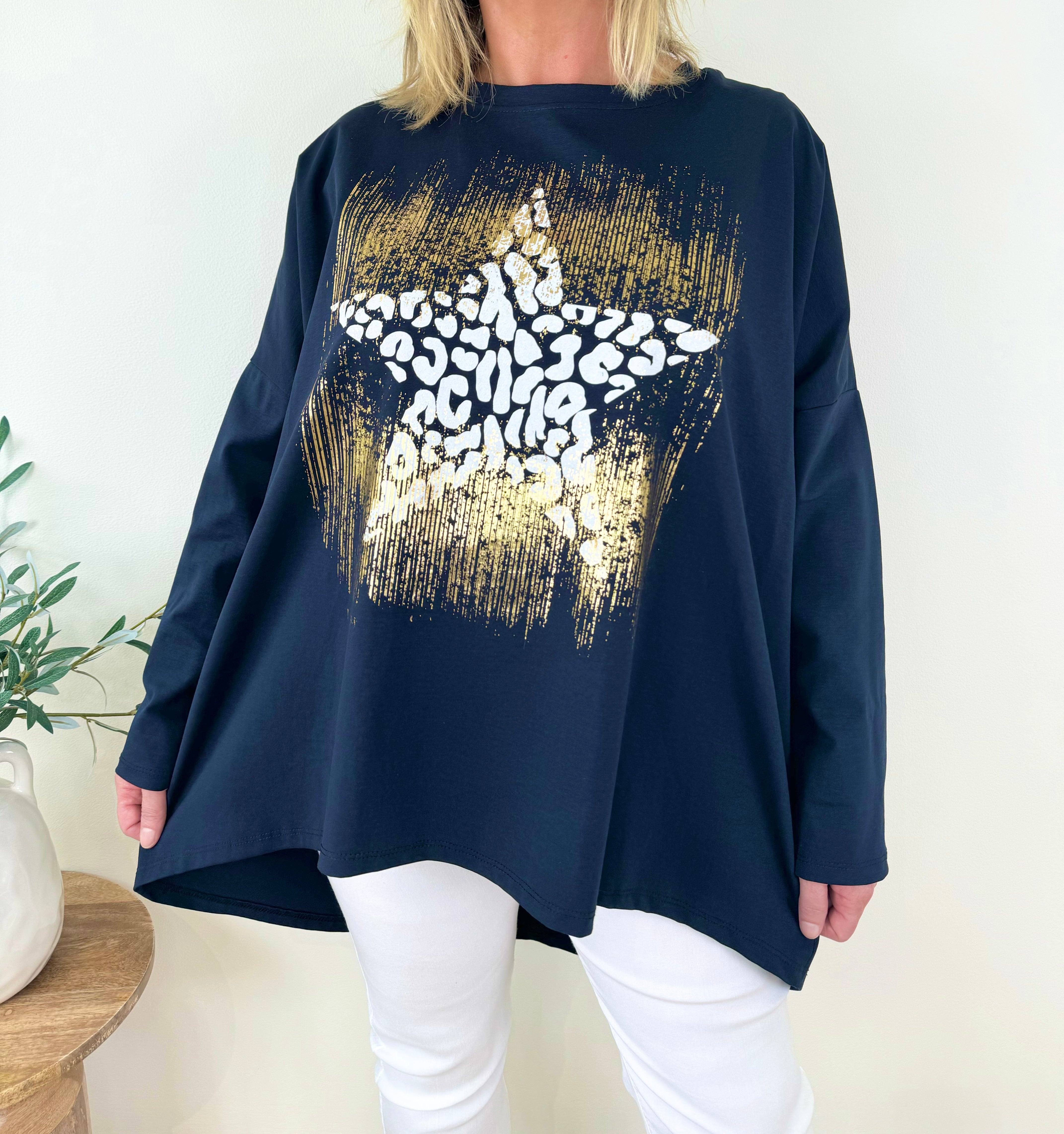 Tiara Gold Star Cotton Sweatshirt SS24