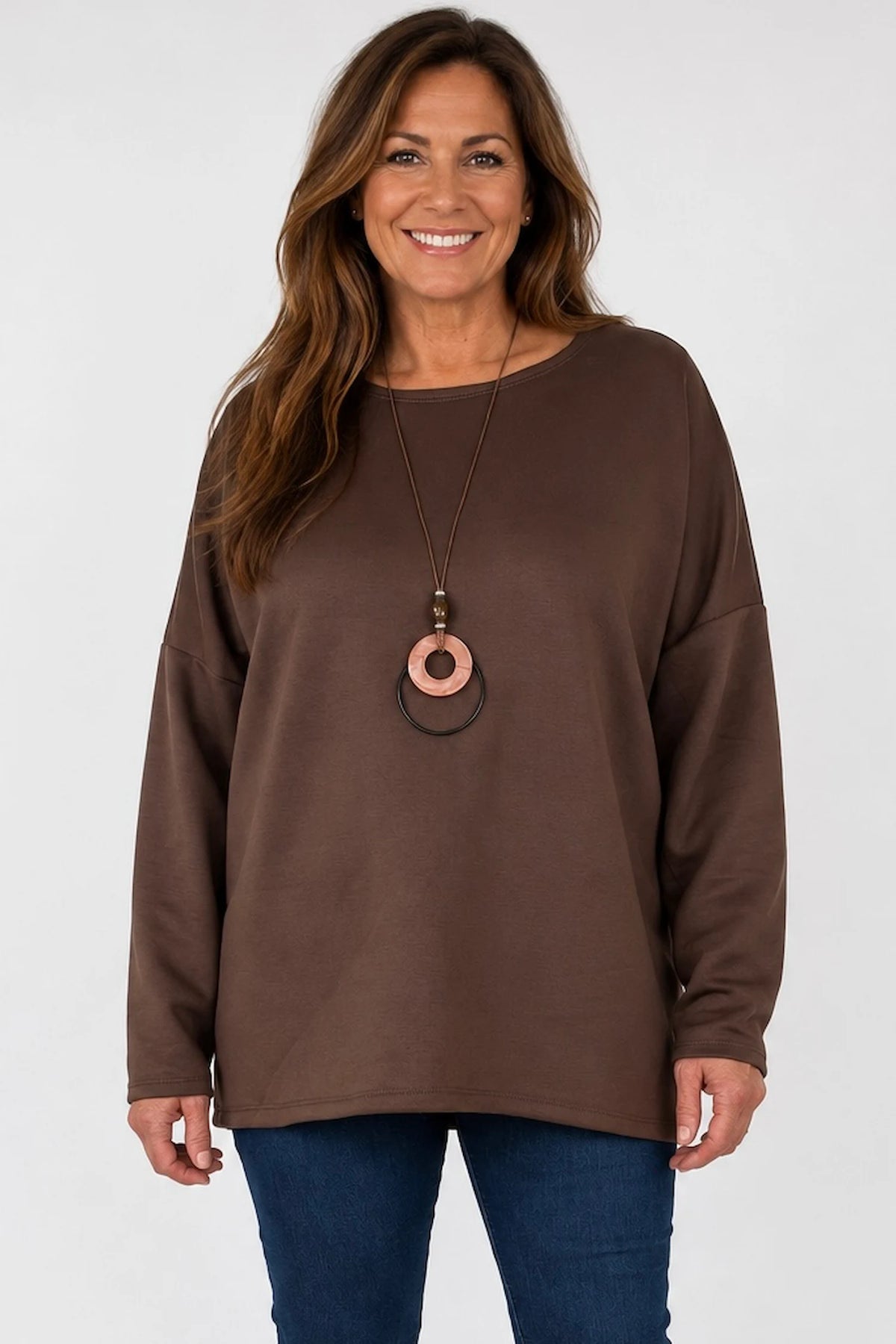 Florenzi Everyday Necklace Top - Chocolate