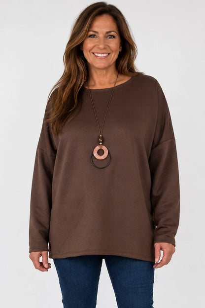 Florenzi Everyday Necklace Top - Chocolate