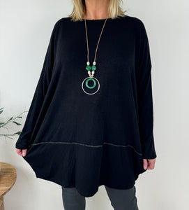 Sparkle Neck Maria Necklace Knit Top