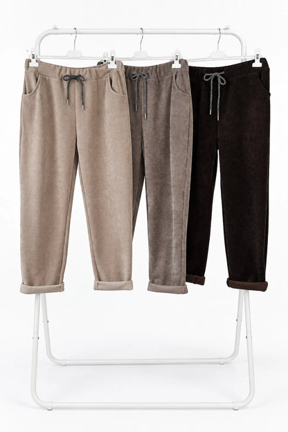 Chenille Double Pocket Bellia Pants - Chocolate