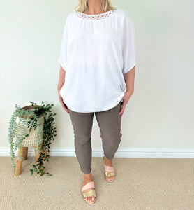 Crochet Sequin Neck Marie Top SS24