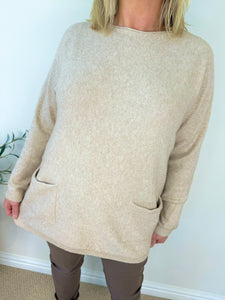 Premium Knit Button Back Double Pocket Viera Jumper AW22