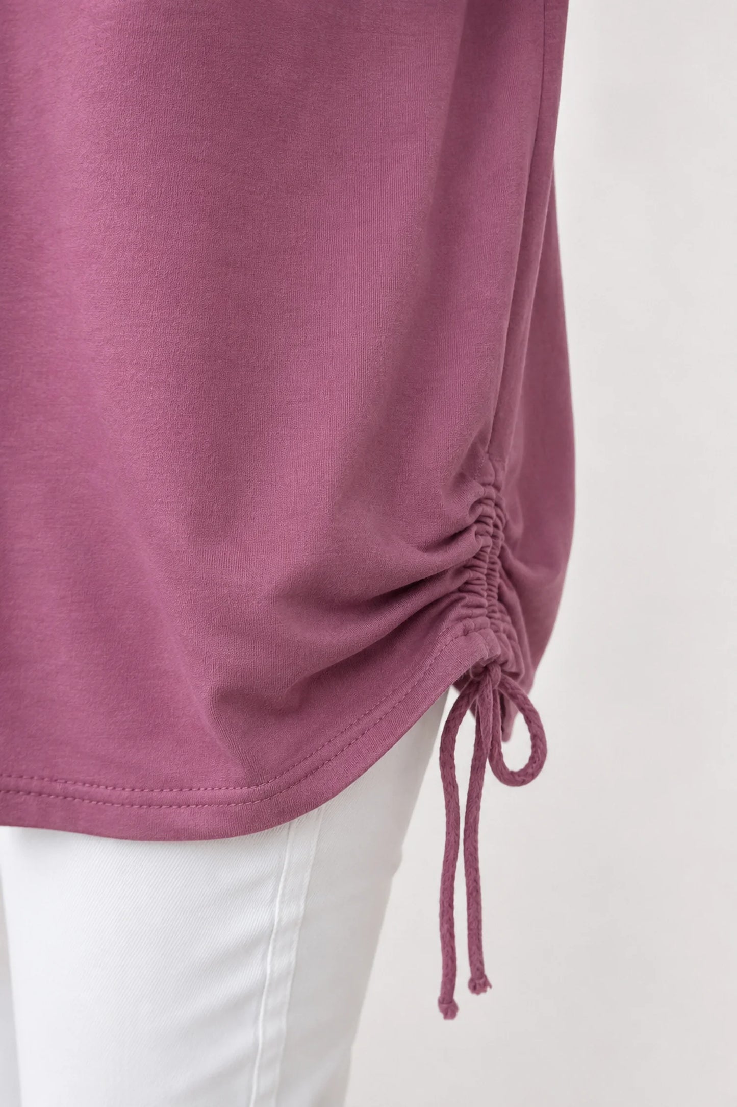 Cotton Diamanté Florence Tree Pocket Detail Tied Side Top - Raspberry Ripple