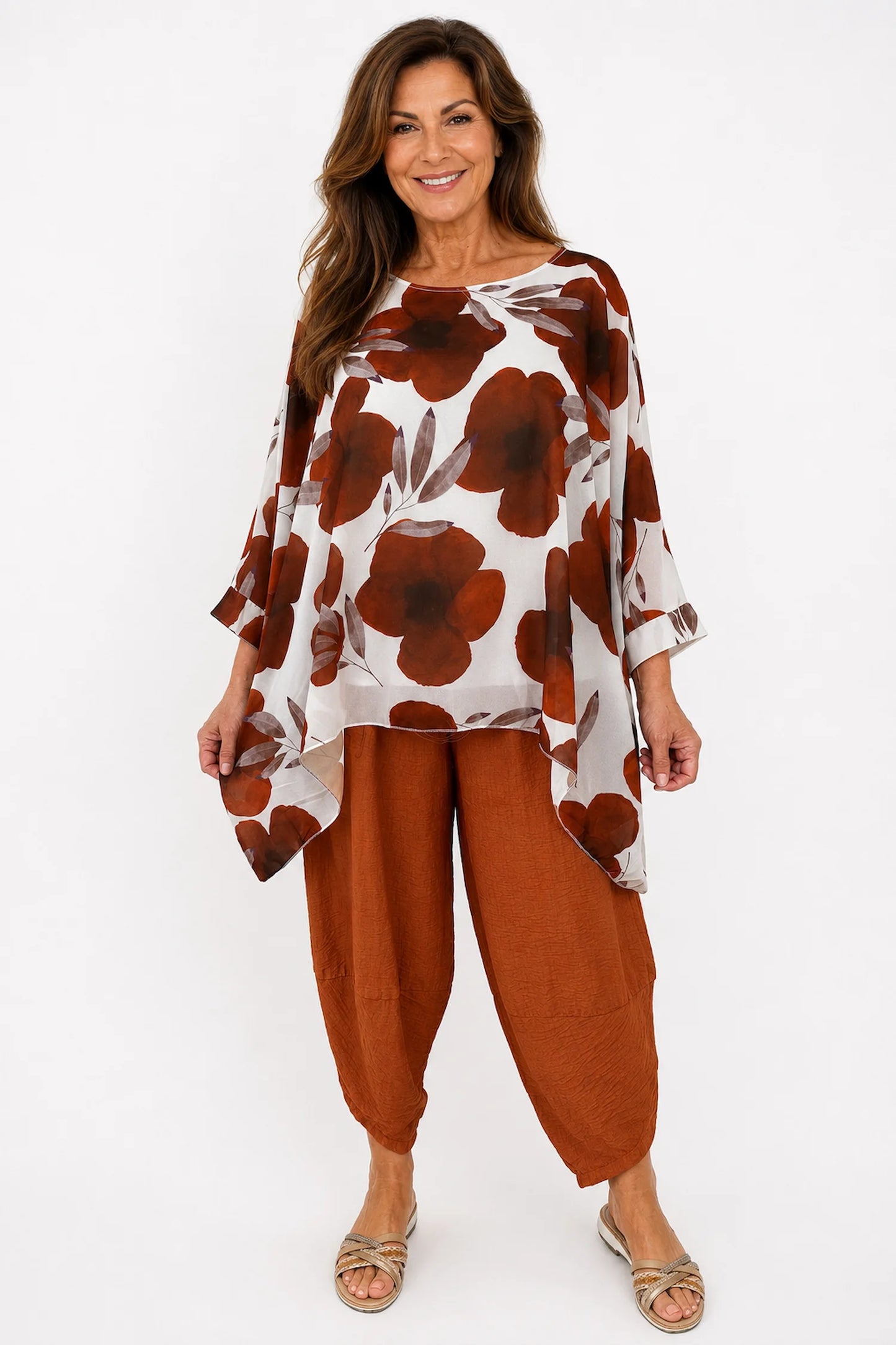 Fully Lined Juliet Batwing Chiffon - Spice Terracotta
