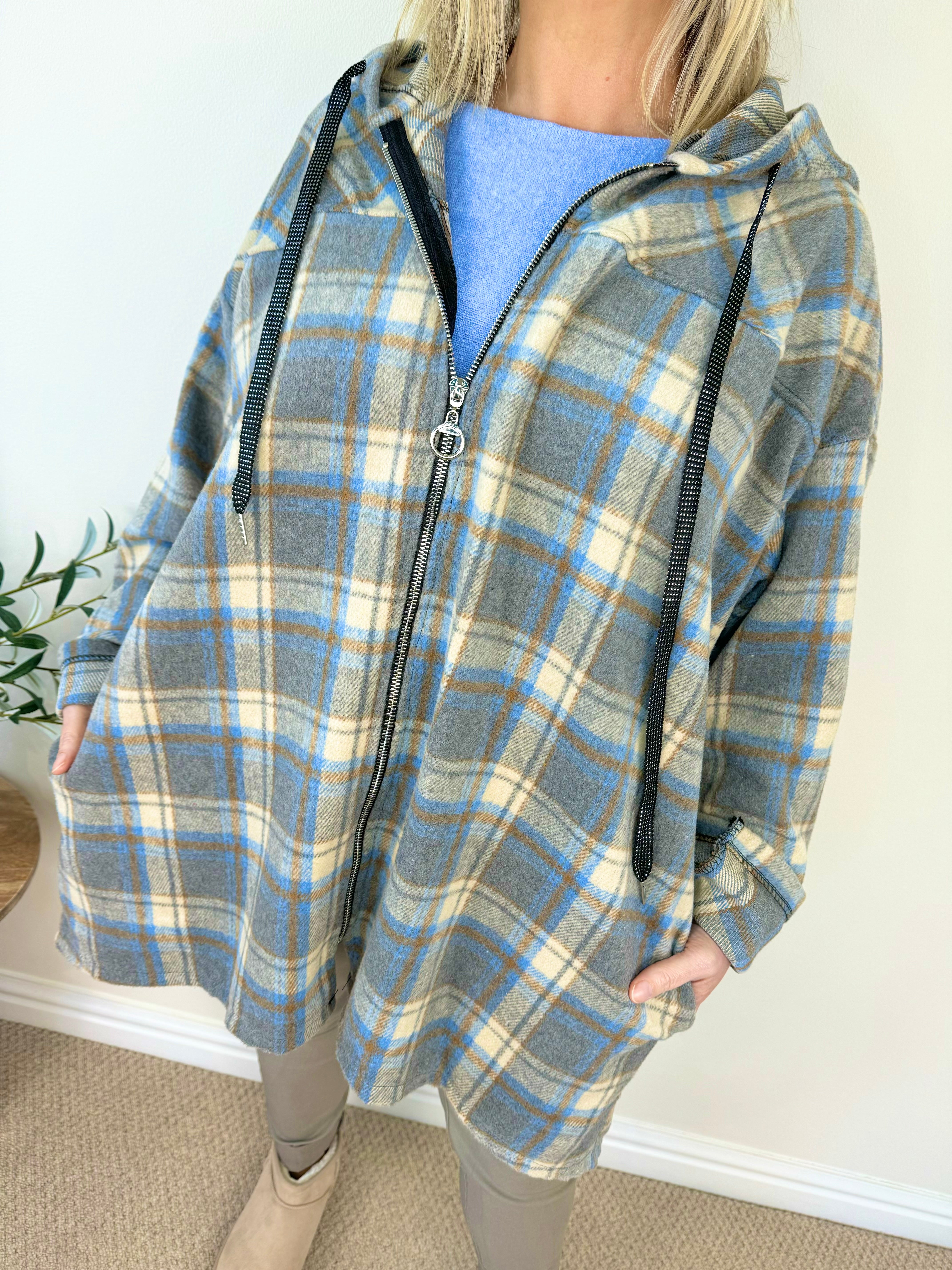 Hooded Check Cotton Liana Jacket AW24