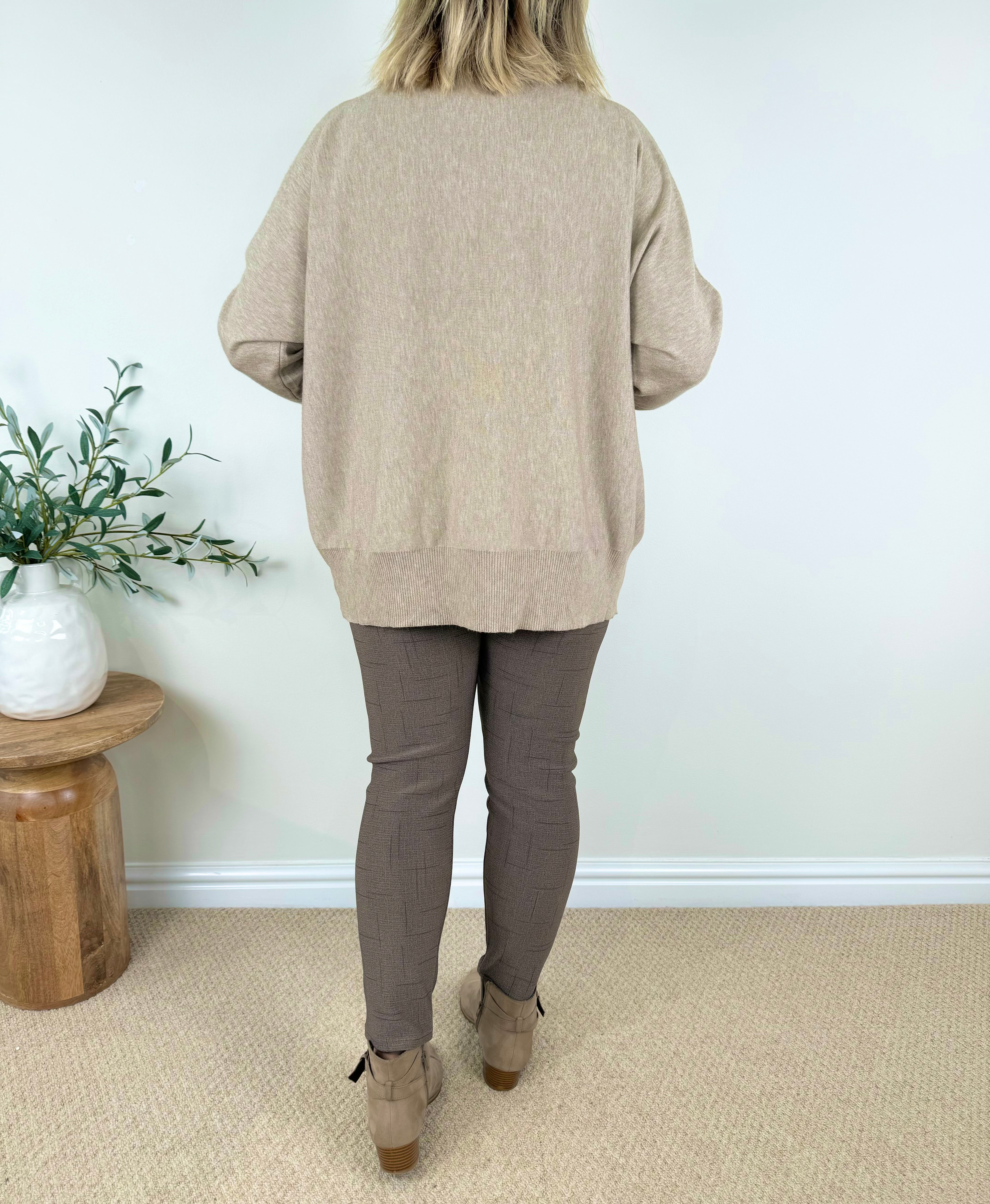 Soft Knit Double pocket Angelica Jumper AW24 - oatmeal