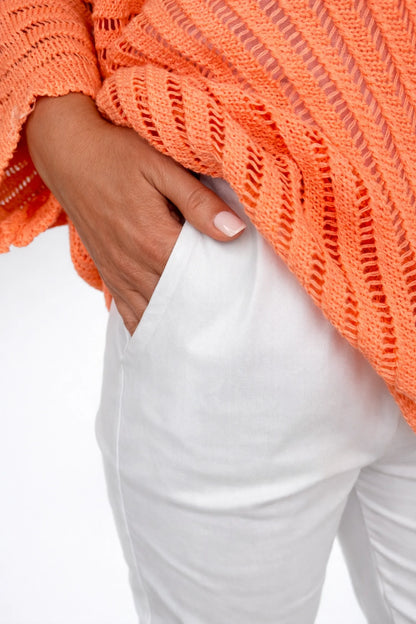 Double Pocket Stretch Chino Pants - White