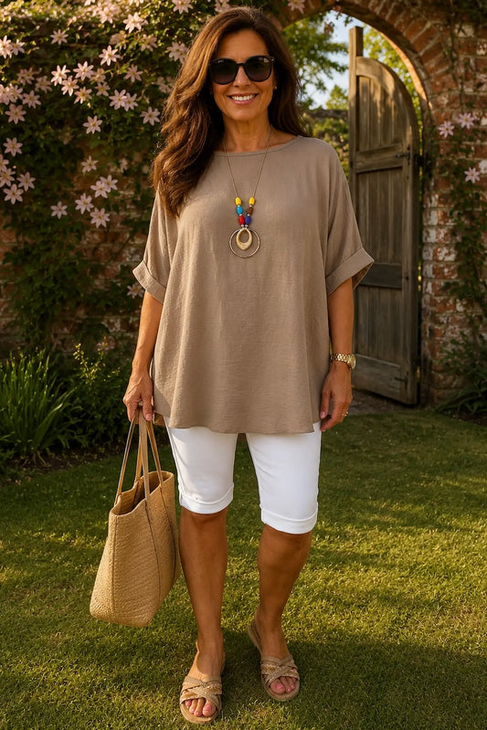 Lightweight Flow Telisa Necklace Top - Mocha
