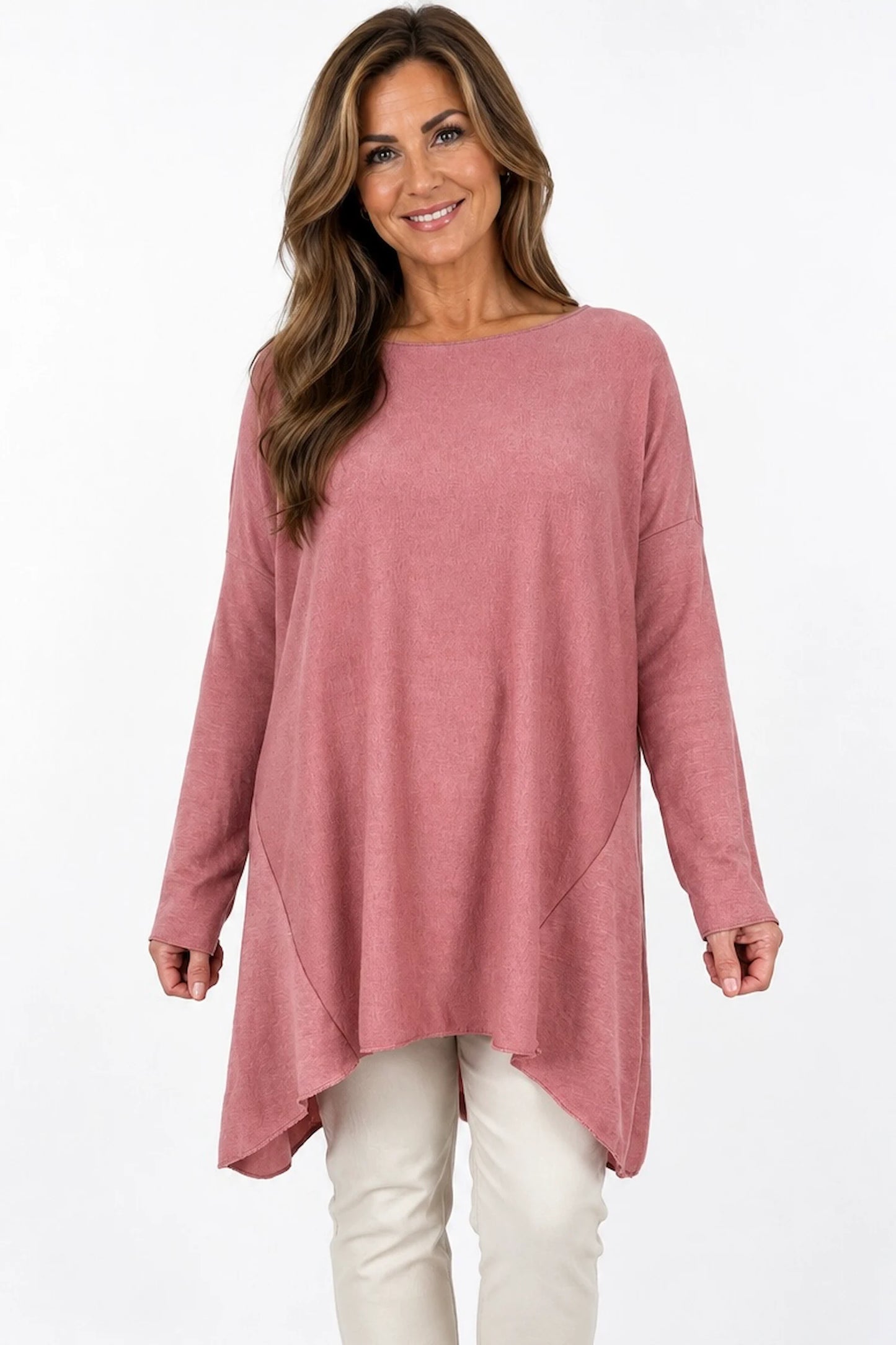Wool Mix Soft Knit Cassi Top - Vintage Rose