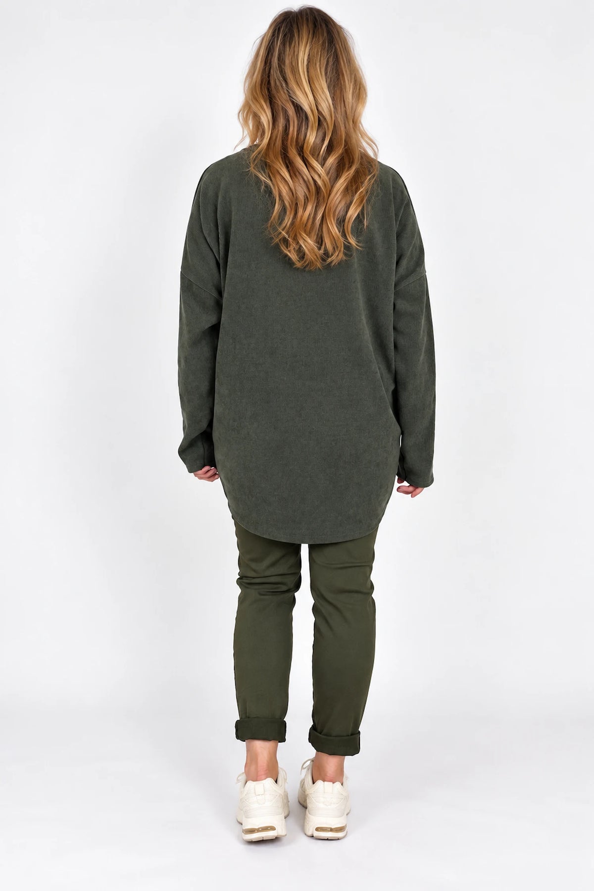 Zipped Hem Badge Detail Ciello Pocket Top - Khaki