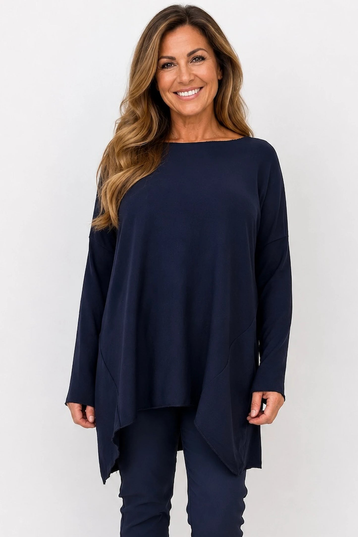 Wool Mix Soft Knit Cassi Top - Navy