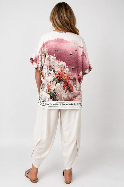 Lightweight Flow Santorini Top - Rosé Horizon