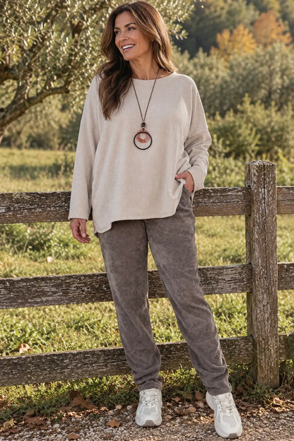 Chenille Double Pocket Bellia Pants - Mocha
